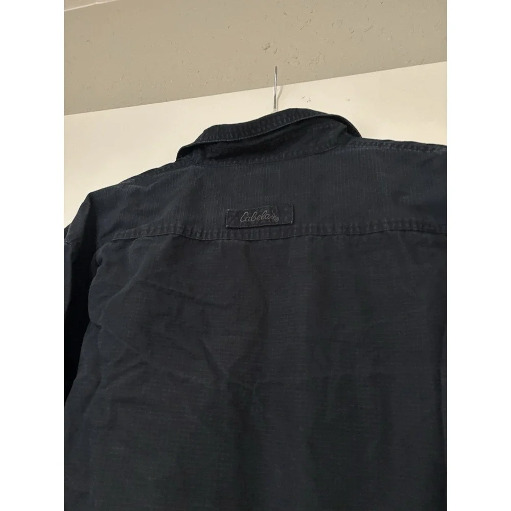 Cabelas Black Men's Buttonup‎ Shirt Long Sleeve Size Large Reg Cotton Y2K